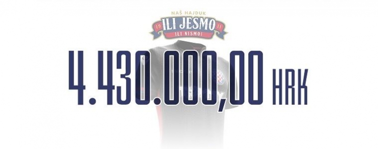 Skupljeno 4,43 milijuna za dionice Hajduka